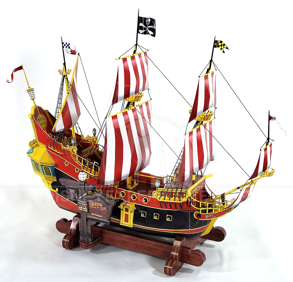 Disneyland Pirate Ship Restaurant Paper Model