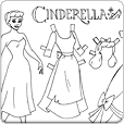 Cinderella Coloring Paper Doll