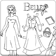 Belle Coloring Paper Doll