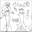 Ariel Coloring Paper Doll