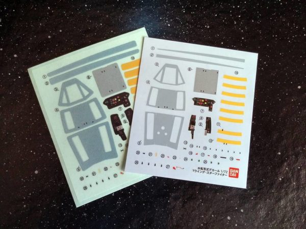 Bandai Y-Wing Stickers & Waterslide Decals