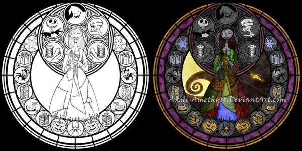 Sally Stained Glass Coloring Page