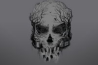 "Haunted Mansion Skull" Desktop Wallpaper