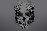 "Haunted Mansion Skull" Desktop Wallpaper