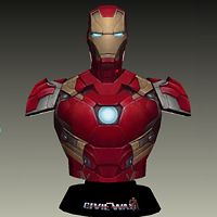 Iron Man "Civil War" Bust Paper Model