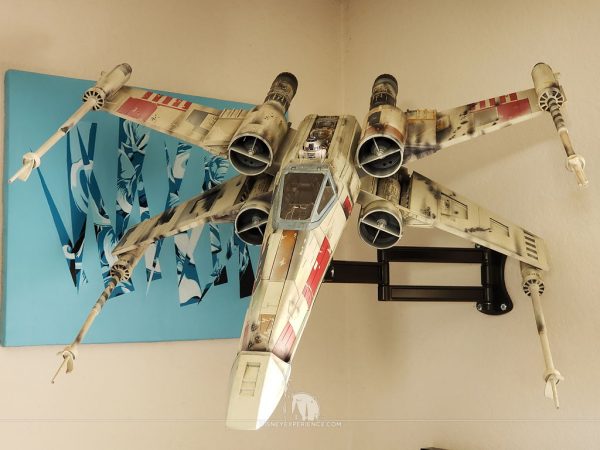 The Finished X-Wing Mounted onto the Wall